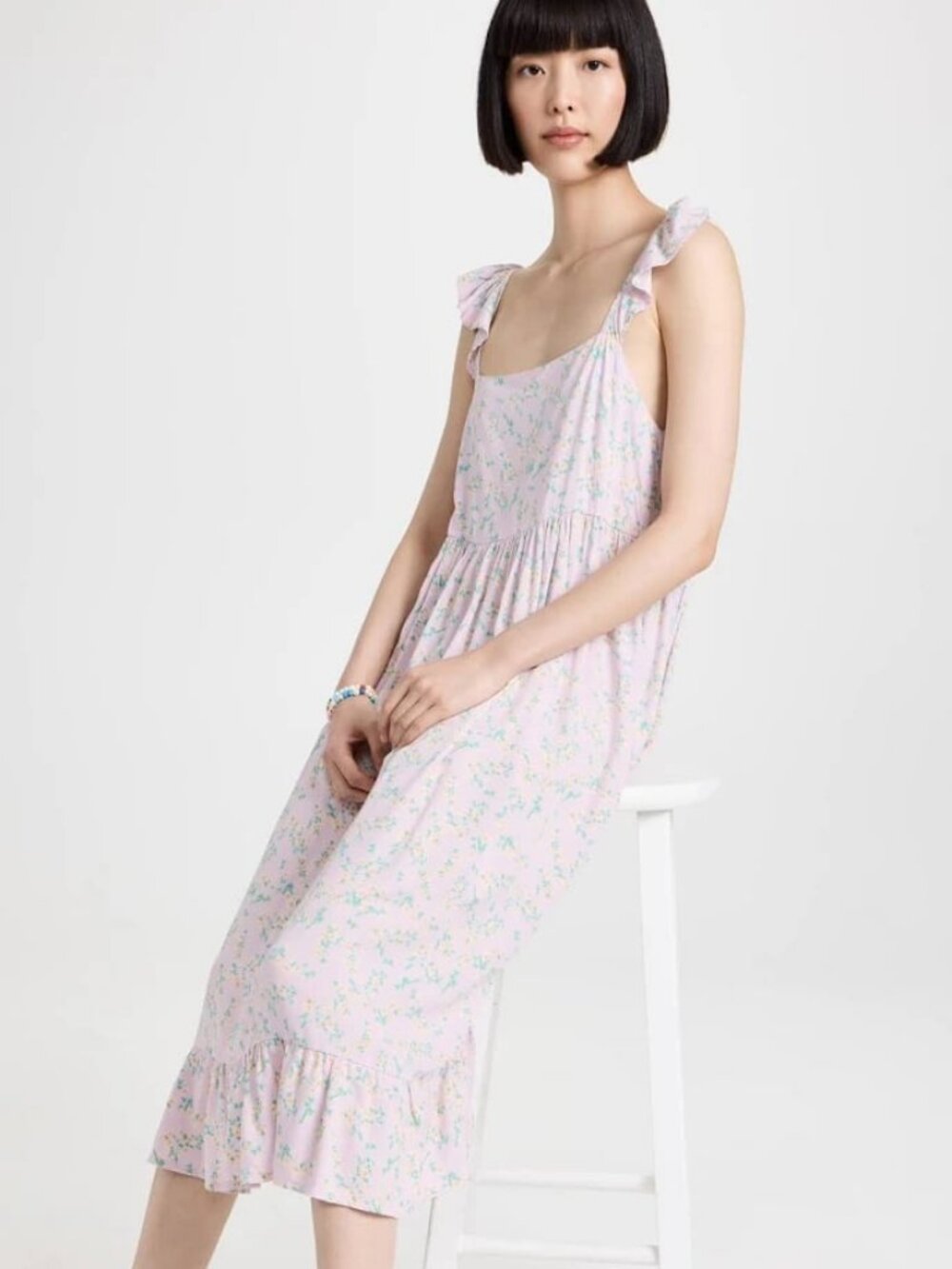 NWT SOKIE COLLECTIVE Summer Flutter Handcrafted Midi Dress L MSRP $189